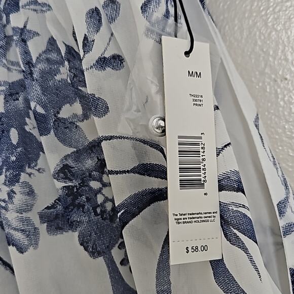 NWT Tahari Halter Neck Floral Flowy Lined Blouse Sz Medium - Picture 6 of 9